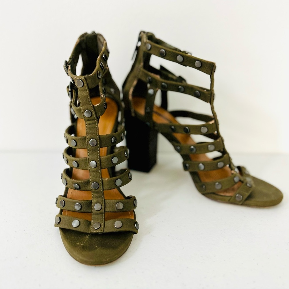 Bcbgeneration Chasta Women Open Toe Synthetic Tan Sandals Olive 6